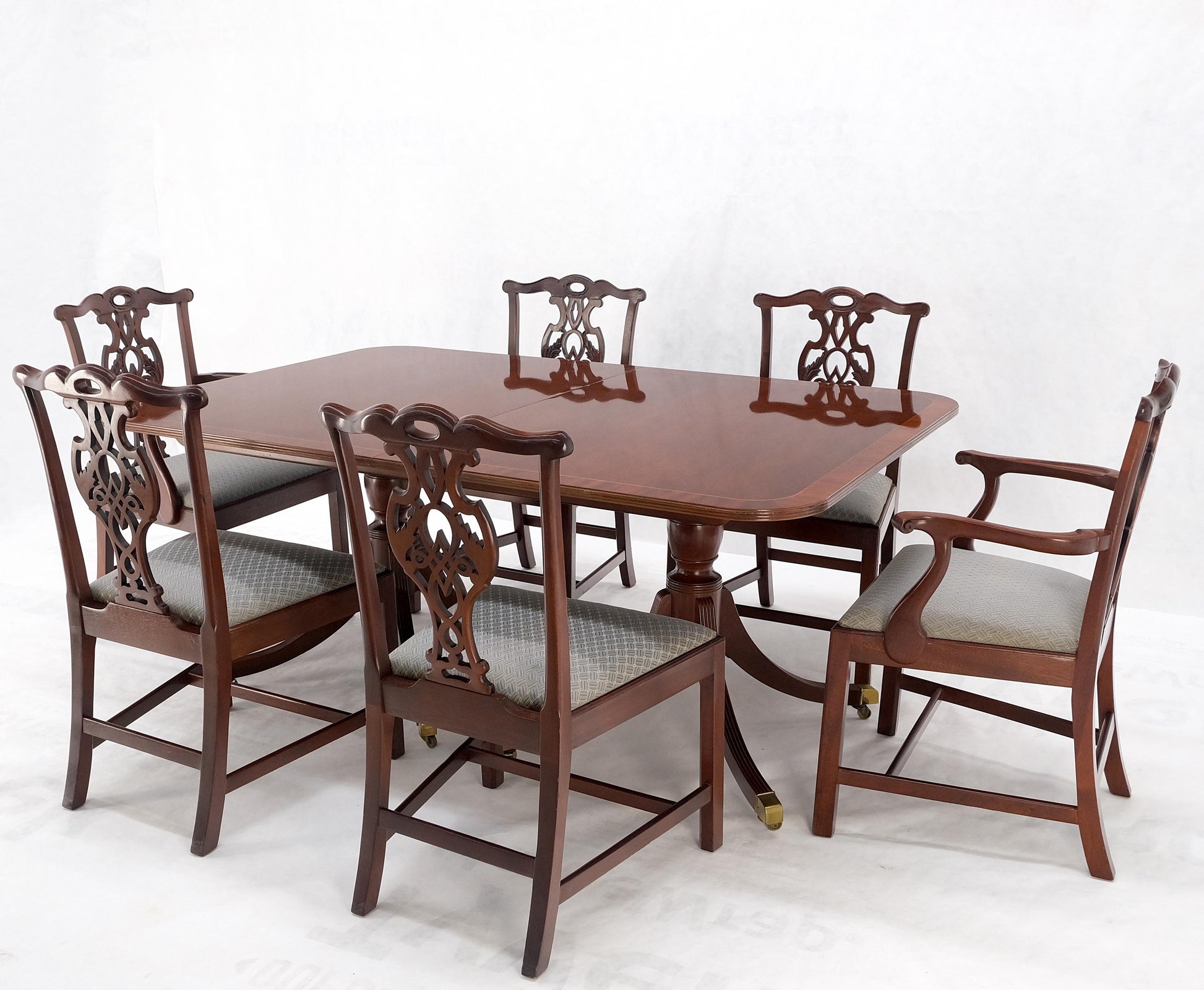 EstablishedLines Baker Charleston Collection Mahogany Banded Dining Table 6 Chairs Set Stunning!