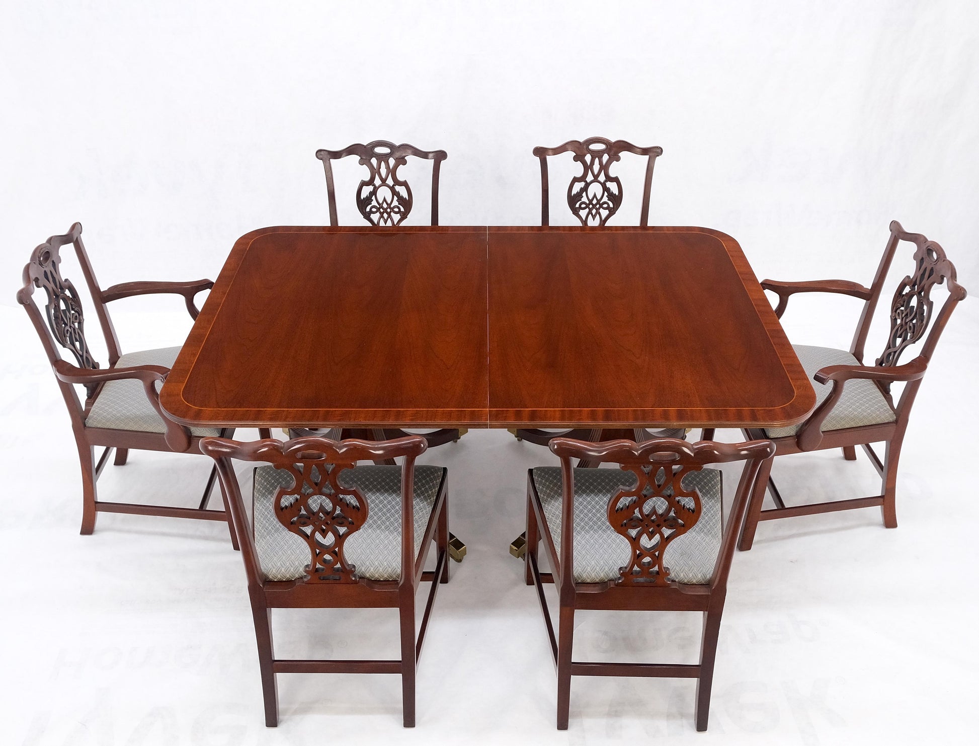 EstablishedLines Baker Charleston Collection Mahogany Banded Dining Table 6 Chairs Set Stunning!
