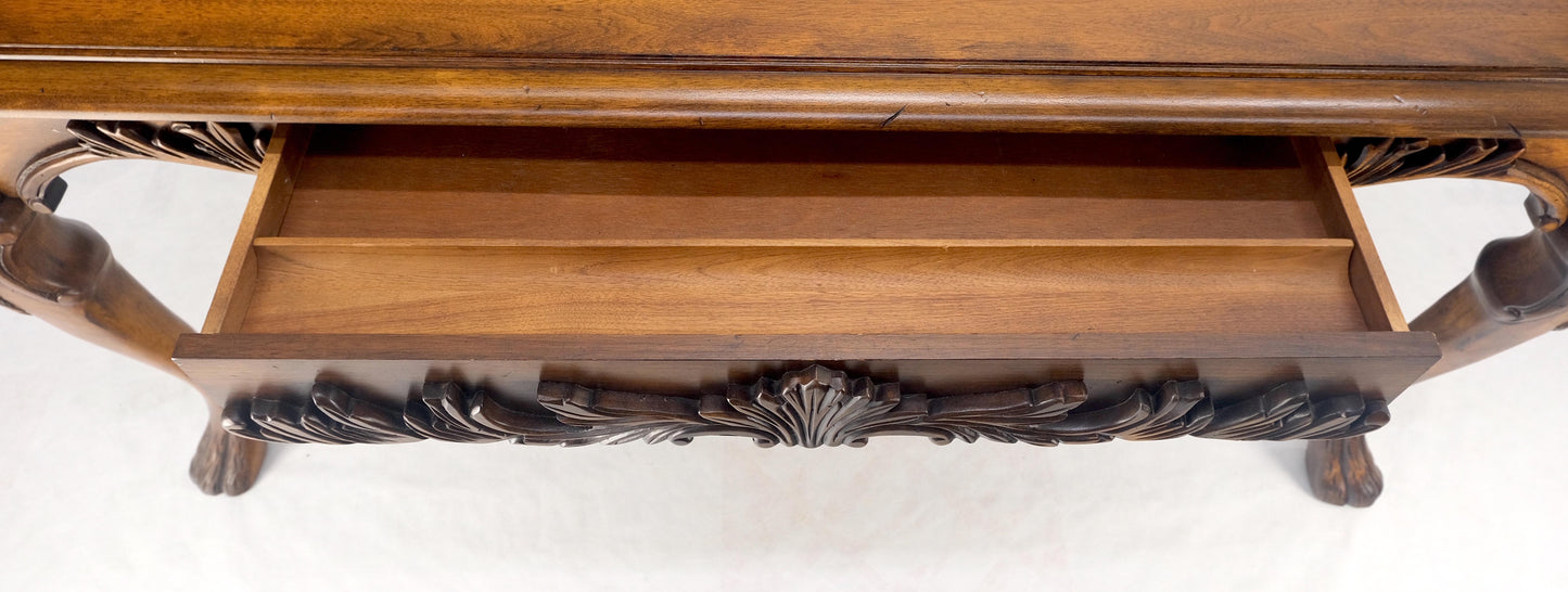 Spanish Colonial Carved Walnut 1 Drawer Writing Library Table Desk Console MINT!