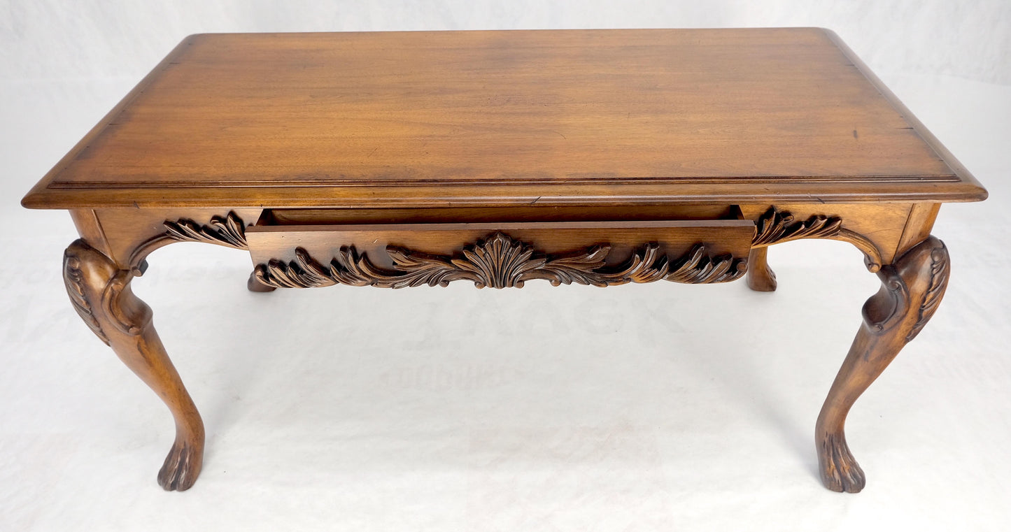 Spanish Colonial Carved Walnut 1 Drawer Writing Library Table Desk Console MINT!