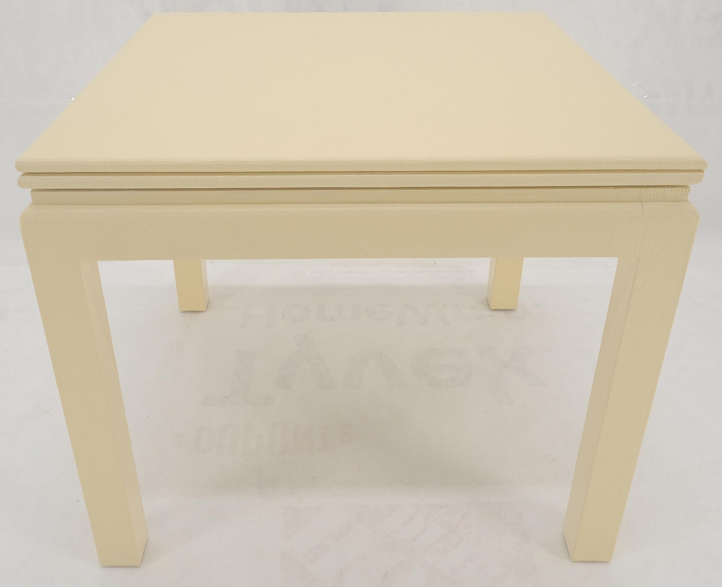 Restored Cream Beige Lacquered Cloth Square Flip Top Dining Game Table MINT!