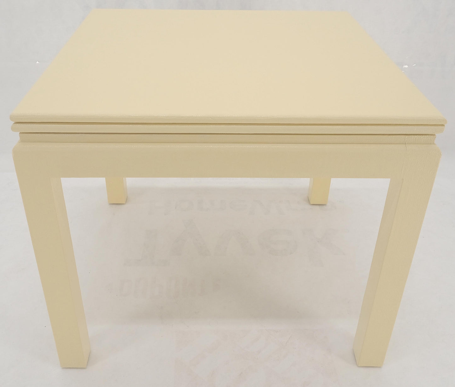 Restored Cream Beige Lacquered Cloth Square Flip Top Dining Game Table MINT!