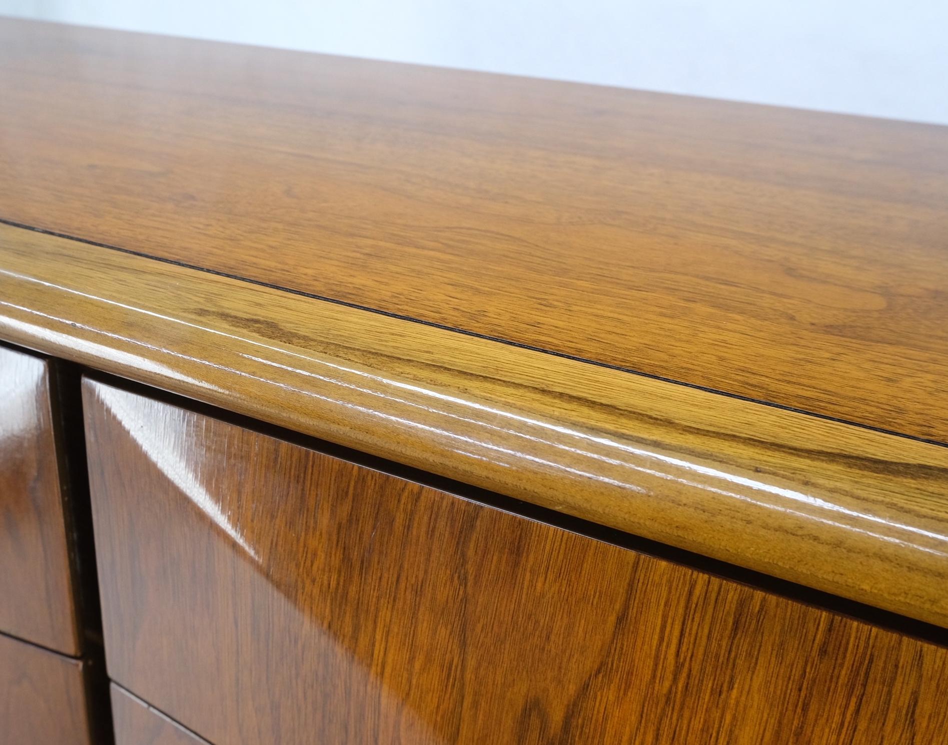 EstablishedLines Mid-Century Modern Diamond Front Walnut 8 Drawers High Chest Dresser Cabinet