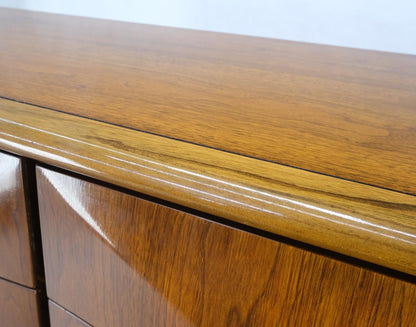 EstablishedLines Mid-Century Modern Diamond Front Walnut 8 Drawers High Chest Dresser Cabinet