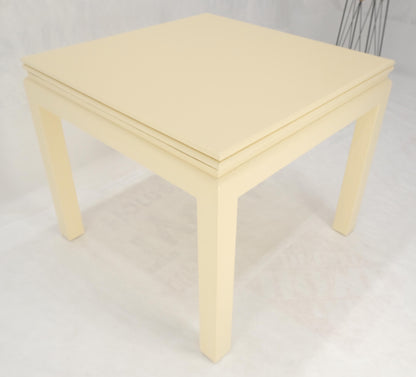Restored Cream Beige Lacquered Cloth Square Flip Top Dining Game Table MINT!