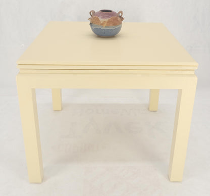 Restored Cream Beige Lacquered Cloth Square Flip Top Dining Game Table MINT!