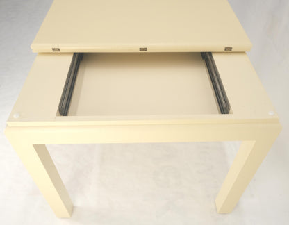 Restored Cream Beige Lacquered Cloth Square Flip Top Dining Game Table MINT!