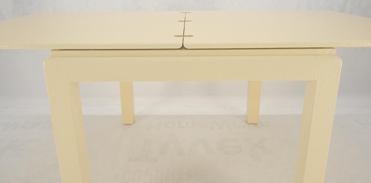 Restored Cream Beige Lacquered Cloth Square Flip Top Dining Game Table MINT!