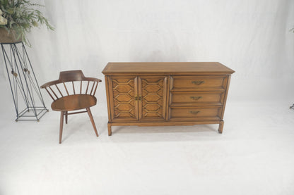 Shelf Two Door Compartment 3 Drawer Light Walnut Compact Dresser Credenza MINT!