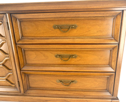 Shelf Two Door Compartment 3 Drawer Light Walnut Compact Dresser Credenza MINT!