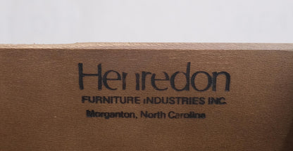 EstablishedLines Henredon Solid Oak Olive Finish Wide Open Bookcase Secretary Desk Country French
