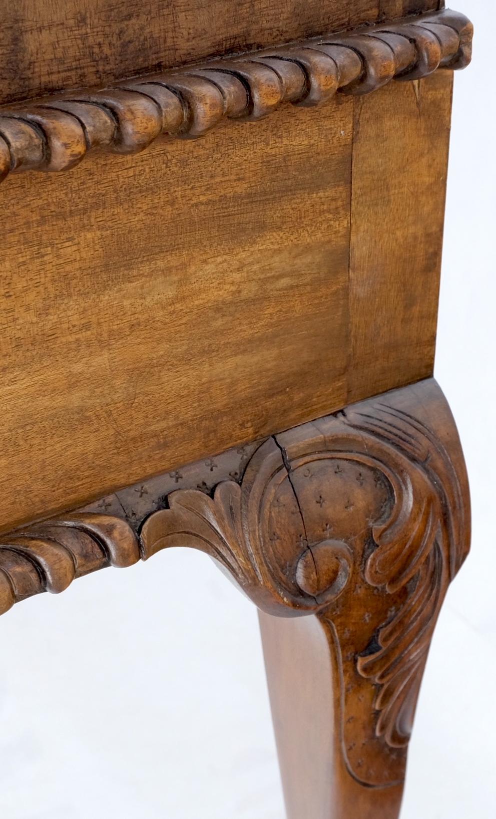 EstablishedLines Mahogany Finely Carved Ball & Claw Console Writing Table Desk Two Drawers Rope