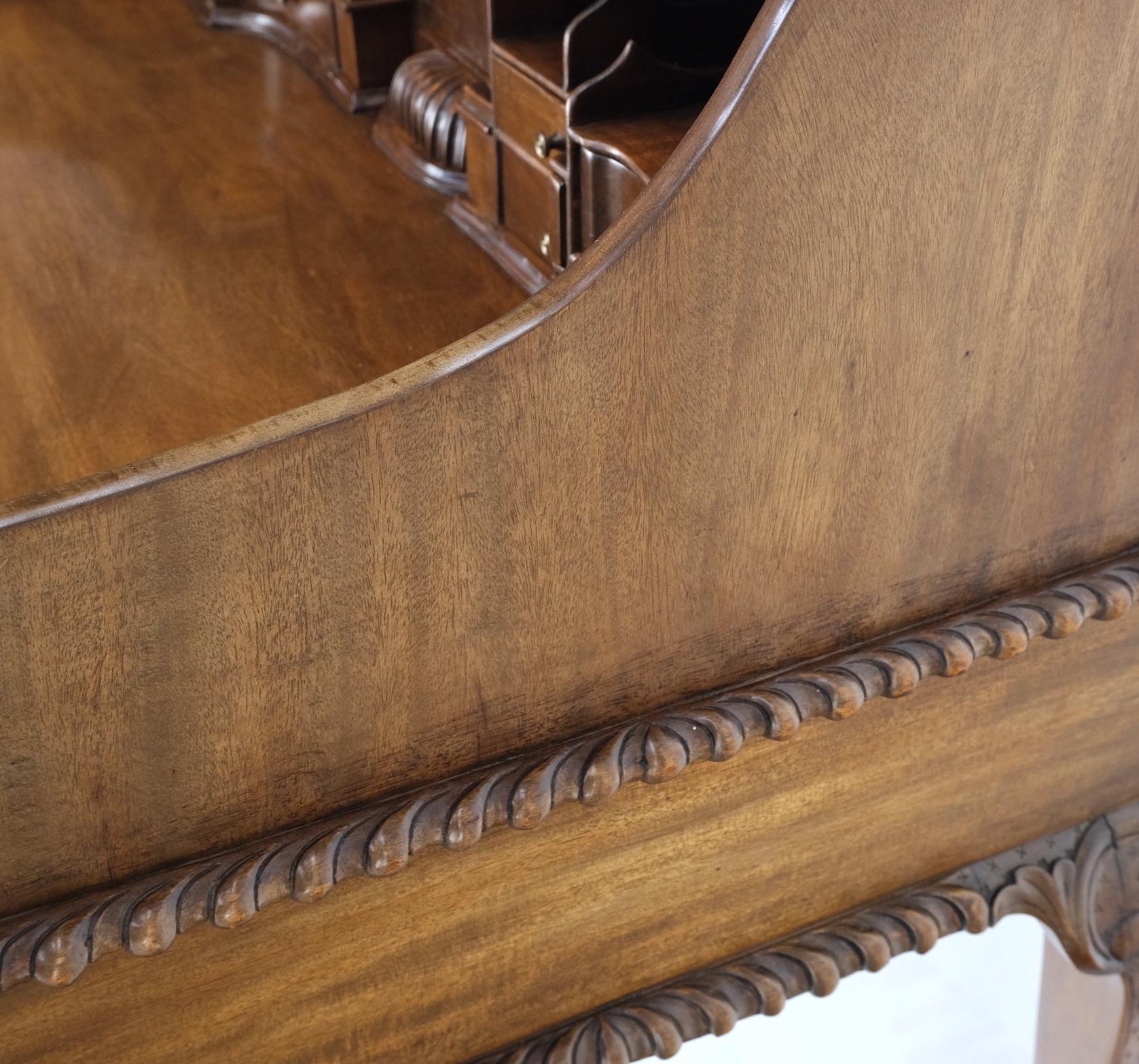 EstablishedLines Mahogany Finely Carved Ball & Claw Console Writing Table Desk Two Drawers Rope