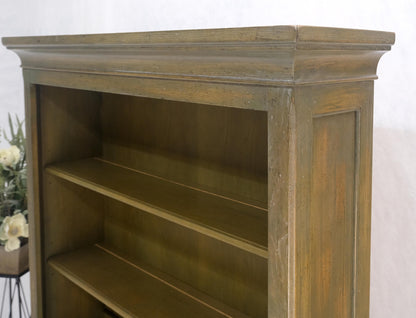 EstablishedLines Henredon Solid Oak Olive Finish Wide Open Bookcase Secretary Desk Country French