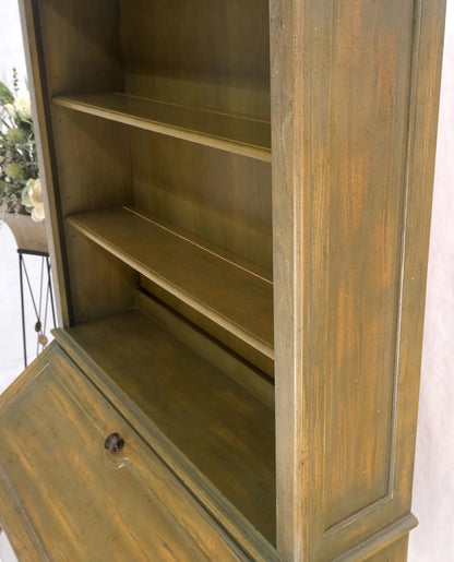 EstablishedLines Henredon Solid Oak Olive Finish Wide Open Bookcase Secretary Desk Country French