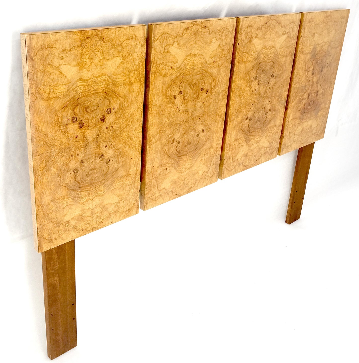 EstablishedLines Mid Century Modern Milo Baughman Full Queen Size Burl Wood Headboard Bed MINT!