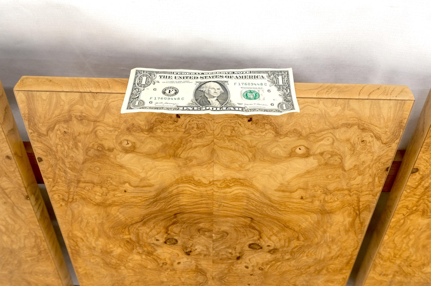 EstablishedLines Mid Century Modern Milo Baughman Full Queen Size Burl Wood Headboard Bed MINT!