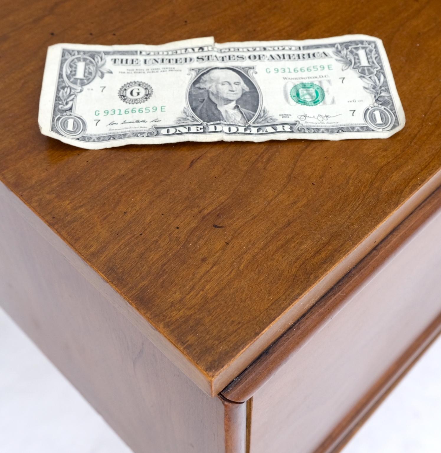 EstablishedLines Pair Mid-Century Modern One Drawer End Side Tables Night Stands Brass Ring Pulls