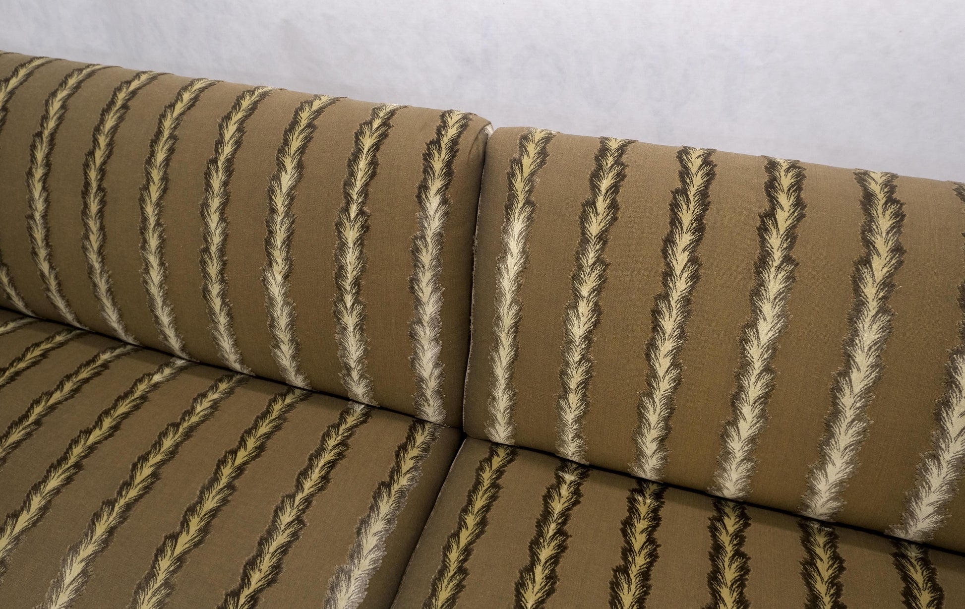 EstablishedLines Two Way Two Part "C" Shape Striped Upholstery Custom Sofa Couch w/ Tassels MINT!