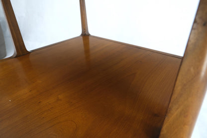 EstablishedLines Henredon Solid Walnut Sculptural Two Tier One Drawer Step Side Table
