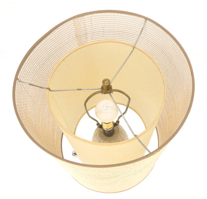 EstablishedLines Fratelli Fanciullacci  Ramor Pottery Table Lamp Original Shade Walnut Base MINT