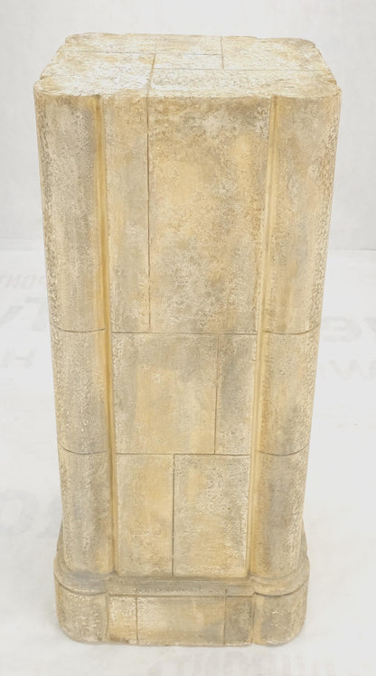 EstablishedLines large 19x19 Square Faux Travertine 41" Tall Carved Geometric Decorative Pattern