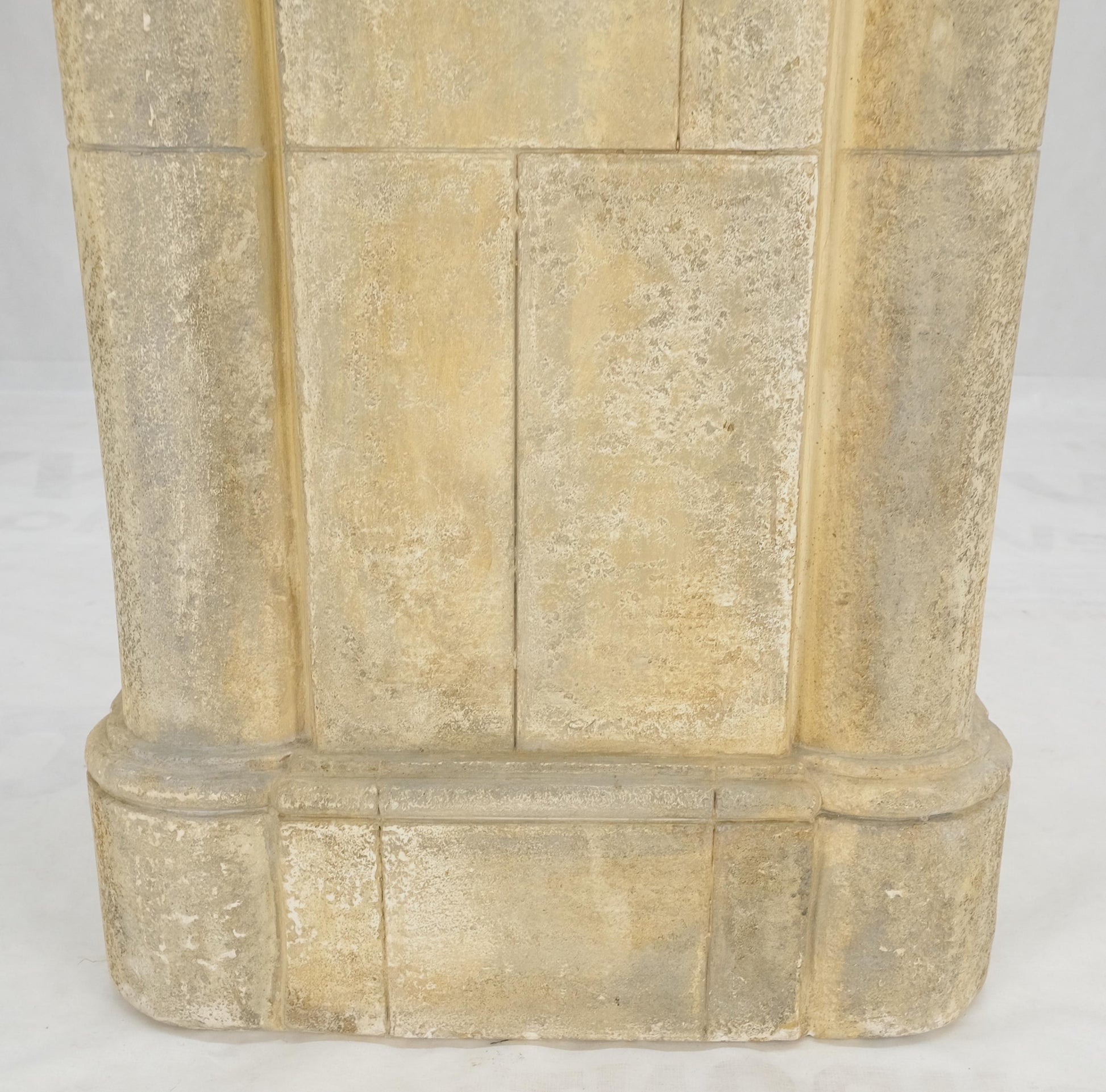 EstablishedLines large 19x19 Square Faux Travertine 41" Tall Carved Geometric Decorative Pattern