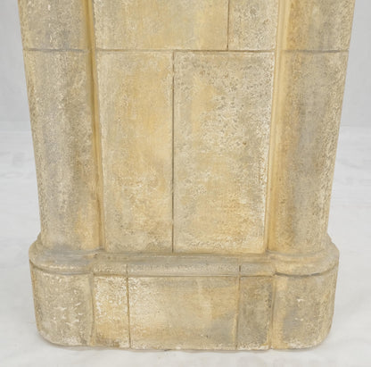EstablishedLines large 19x19 Square Faux Travertine 41" Tall Carved Geometric Decorative Pattern