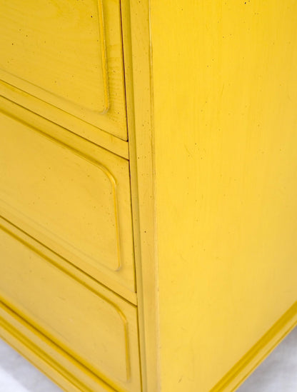 EstablishedLines Pair Davis Mid-Century Modern Lemon Yellow Drop Pulls 3 Drawers Bachelor Chests