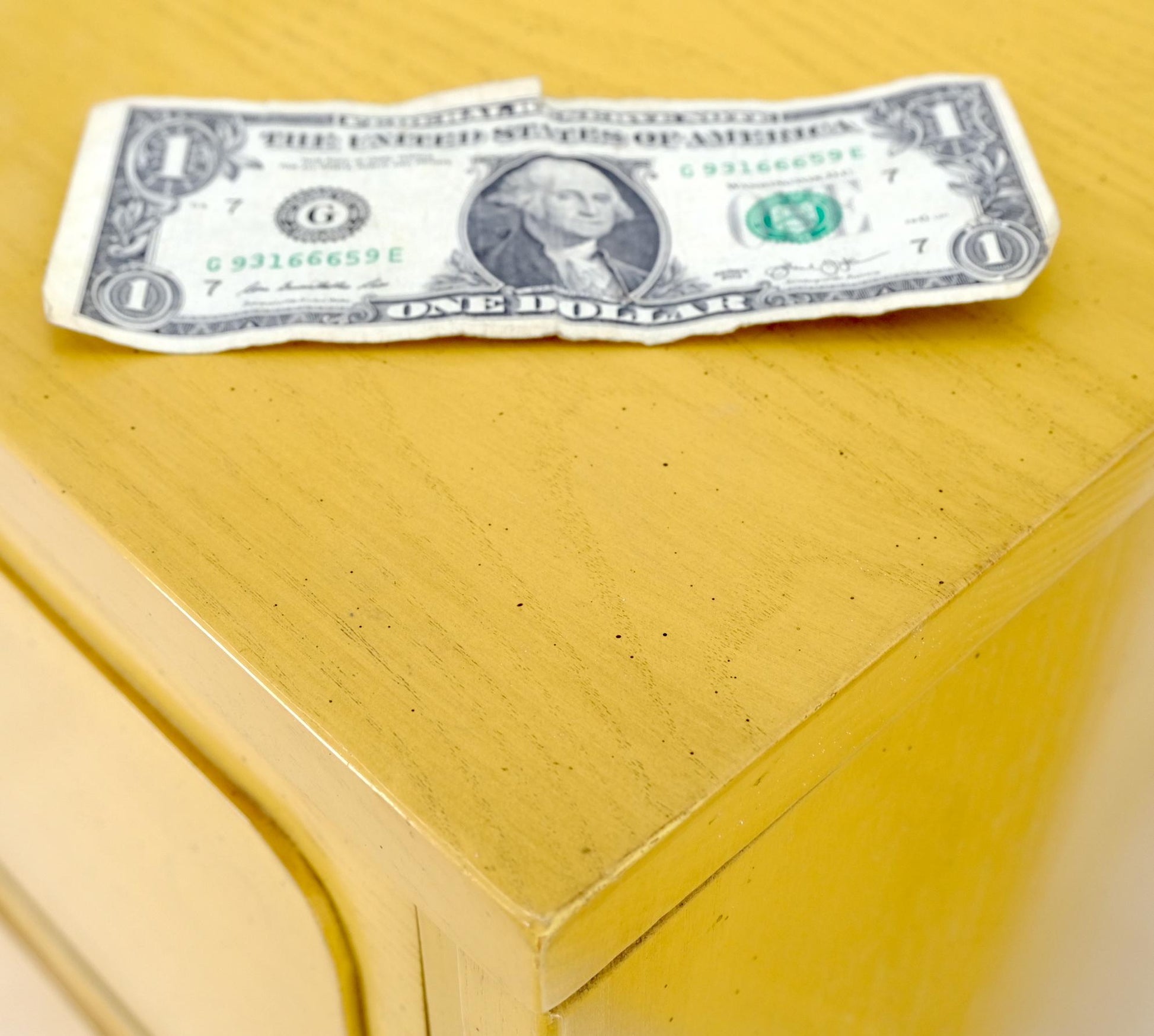EstablishedLines Pair Davis Mid-Century Modern Lemon Yellow Drop Pulls 3 Drawers Bachelor Chests
