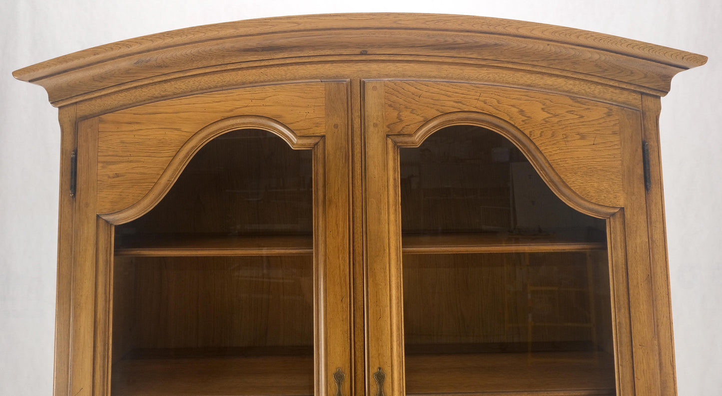 Blond Wood Dome Shape Top Two Doors 54" Cupboard Breakfront Cabinet Shelf MINT