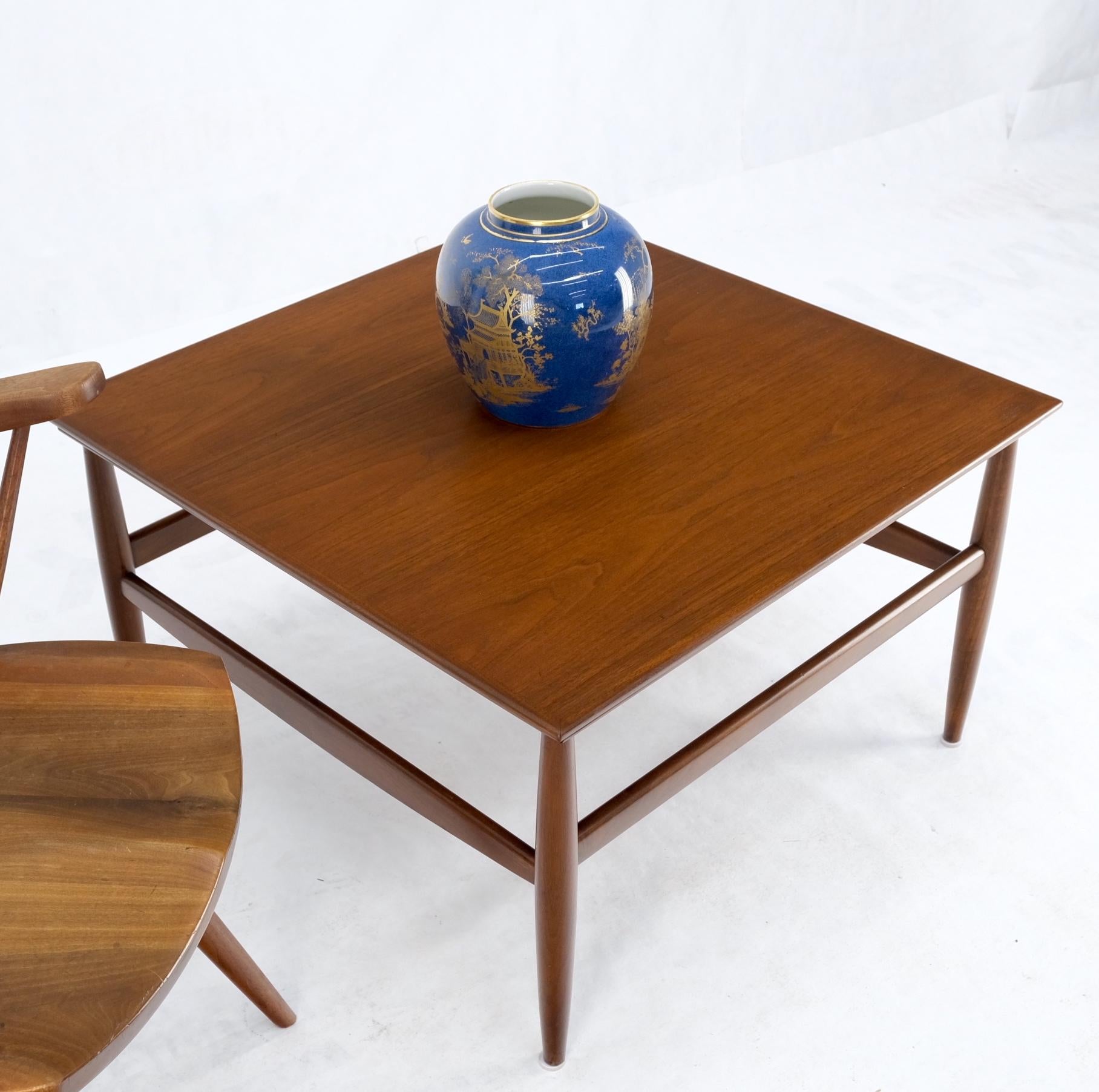EstablishedLines Danish Mid Century Modern Oiled Walnut Dowel Legs Square Coffee Table Mint!
