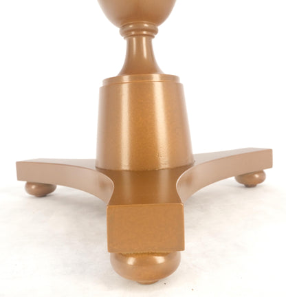 EstablishedLines 24" Round Terrazzo Brass Strip Cross Inlay Top Urn Shape Tripod Base Side Table