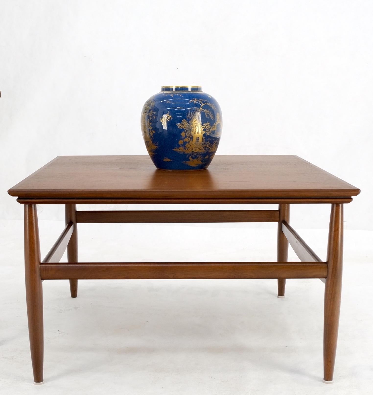 EstablishedLines Danish Mid Century Modern Oiled Walnut Dowel Legs Square Coffee Table Mint!