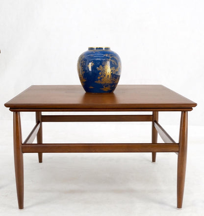 EstablishedLines Danish Mid Century Modern Oiled Walnut Dowel Legs Square Coffee Table Mint!