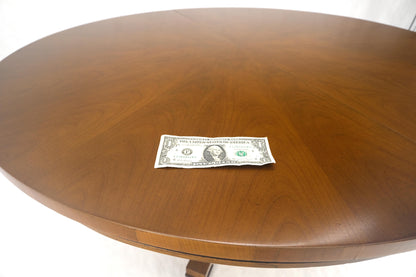 Baker Round Racetrack Single Pedestal Base Two Leave Fruitwood Dining Table MINT
