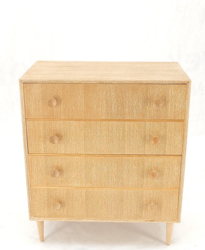 EstablishedLines Cerused Oak 4 Drawers Compact Dresser Bachelor Chest Cabinet Mid-Century Modern