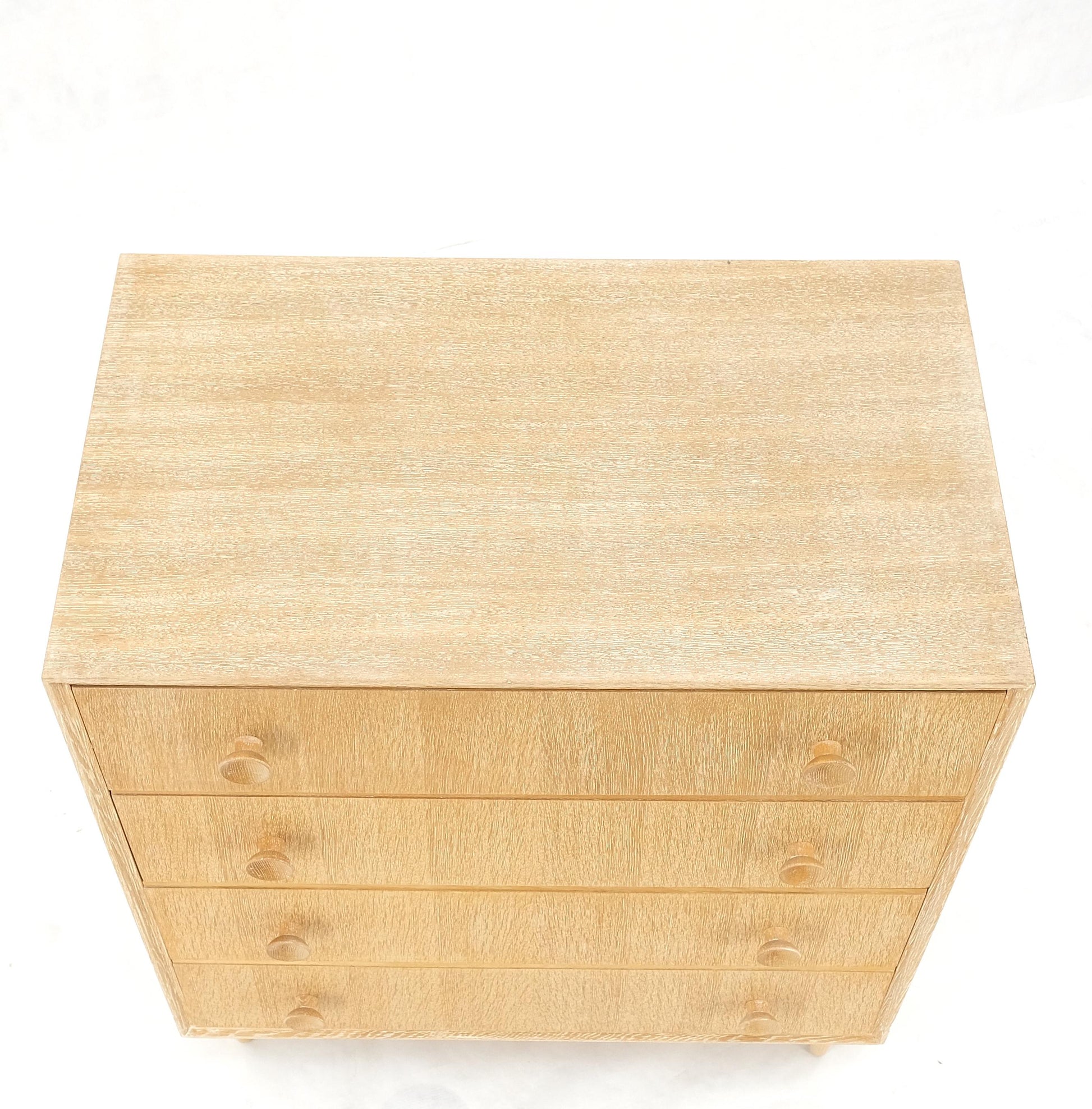 EstablishedLines Cerused Oak 4 Drawers Compact Dresser Bachelor Chest Cabinet Mid-Century Modern