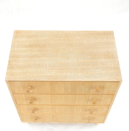 EstablishedLines Cerused Oak 4 Drawers Compact Dresser Bachelor Chest Cabinet Mid-Century Modern