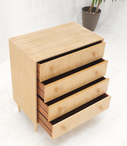 EstablishedLines Cerused Oak 4 Drawers Compact Dresser Bachelor Chest Cabinet Mid-Century Modern