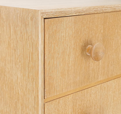 EstablishedLines Cerused Oak 4 Drawers Compact Dresser Bachelor Chest Cabinet Mid-Century Modern