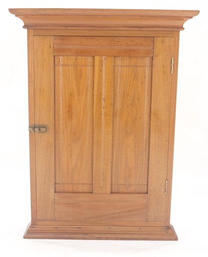 Victorian Solid Walnut Hanging Flat Wall Cabinet for Keys Crown Top MINT