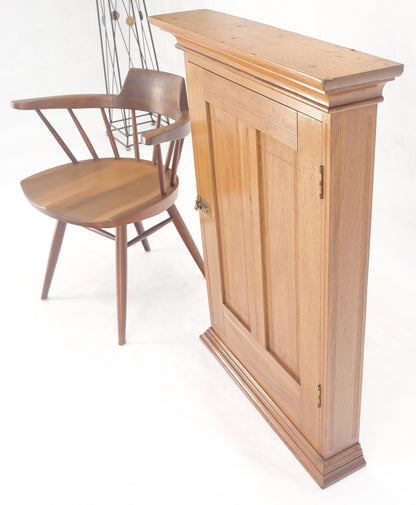 Victorian Solid Walnut Hanging Flat Wall Cabinet for Keys Crown Top MINT