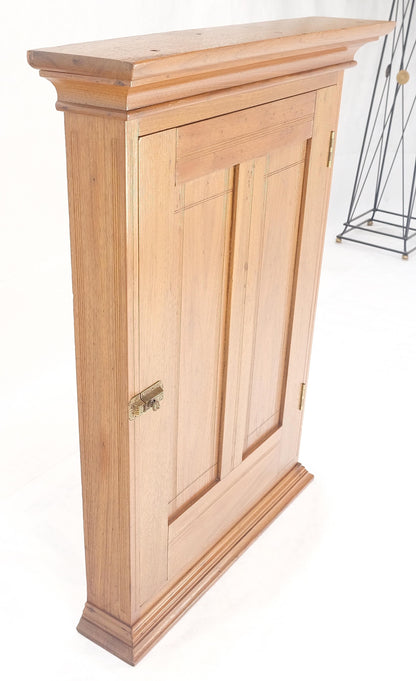 Victorian Solid Walnut Hanging Flat Wall Cabinet for Keys Crown Top MINT