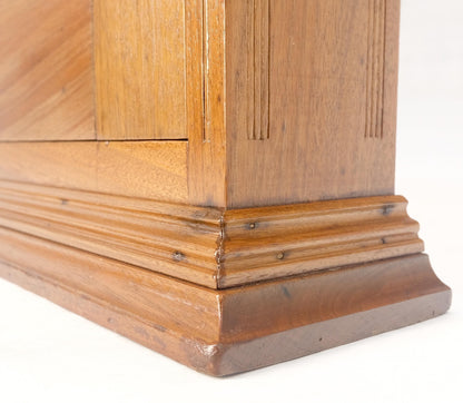 Victorian Solid Walnut Hanging Flat Wall Cabinet for Keys Crown Top MINT