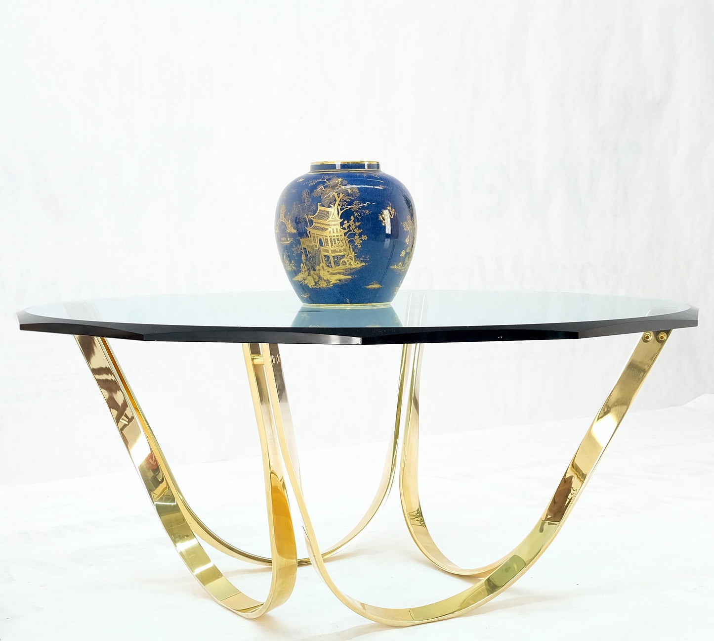 Roger Sprunger for Dunbar Mid-Century Modern Brass Glass Coffee Table Clean!