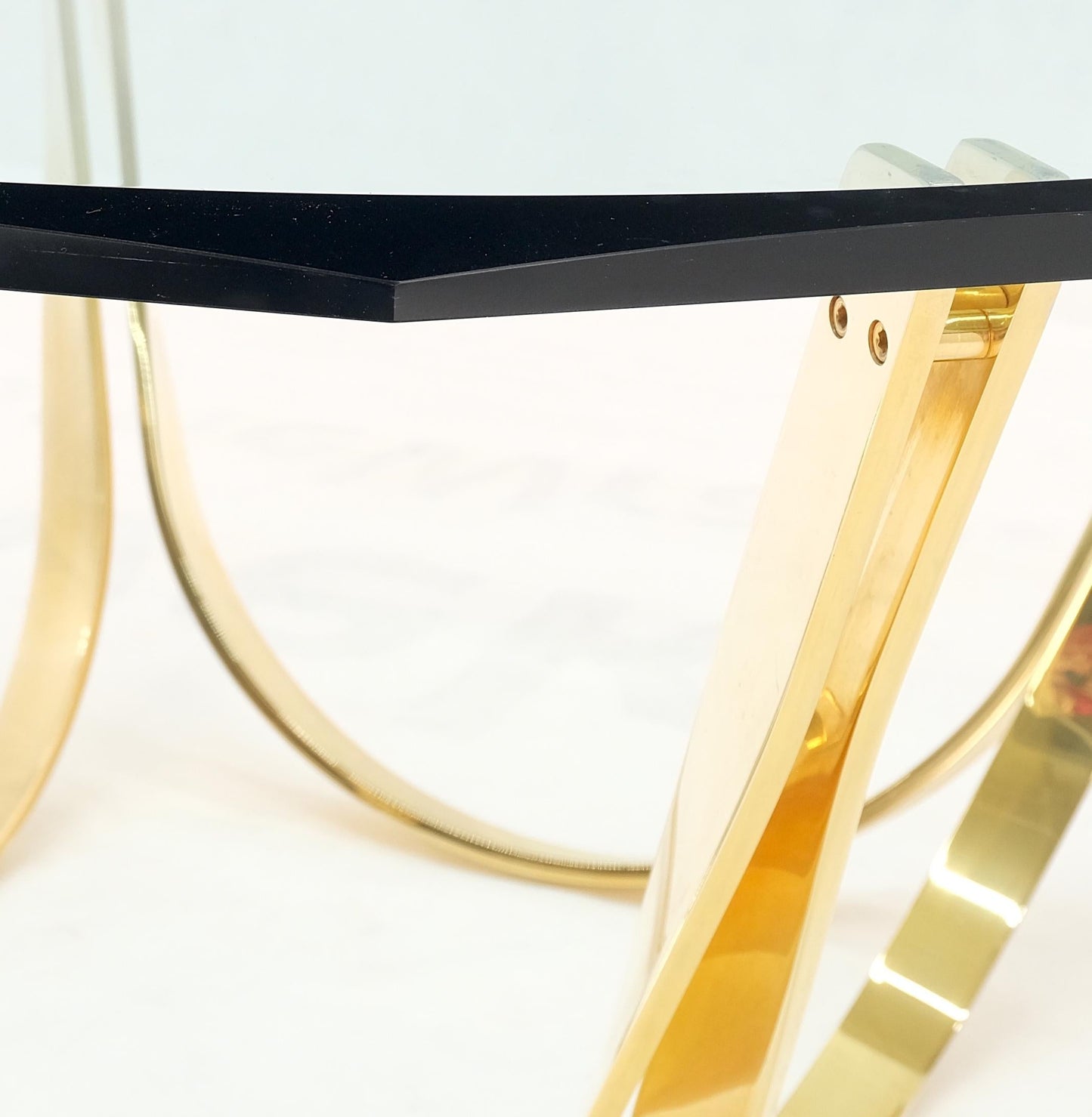 Roger Sprunger for Dunbar Mid-Century Modern Brass Glass Coffee Table Clean!
