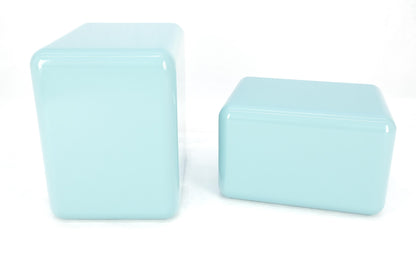 EstablishedLines Non Matching Pair Rounded Edges and Corners Thick Enamel Finish Side End Tables