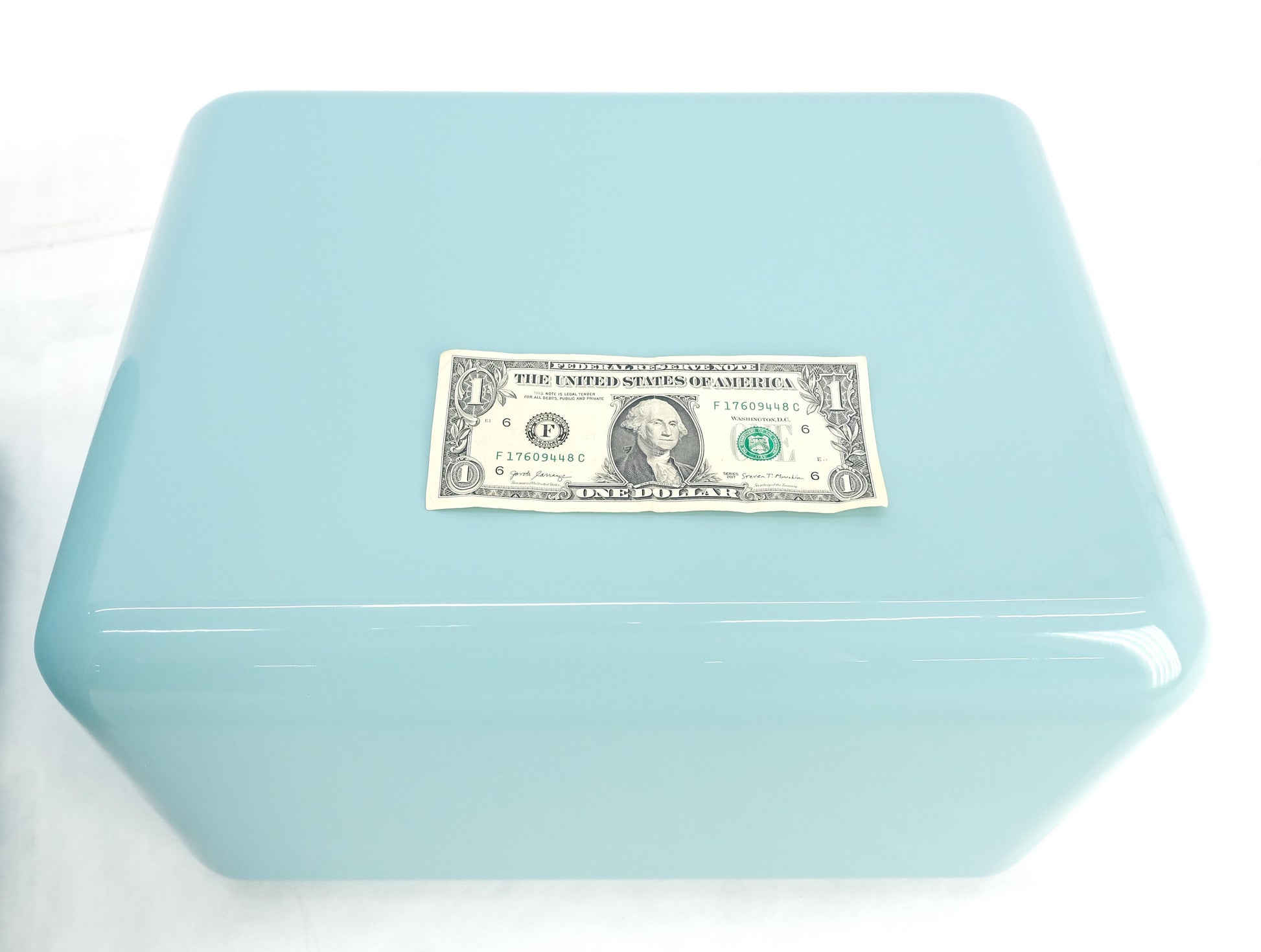 EstablishedLines Non Matching Pair Rounded Edges and Corners Thick Enamel Finish Side End Tables
