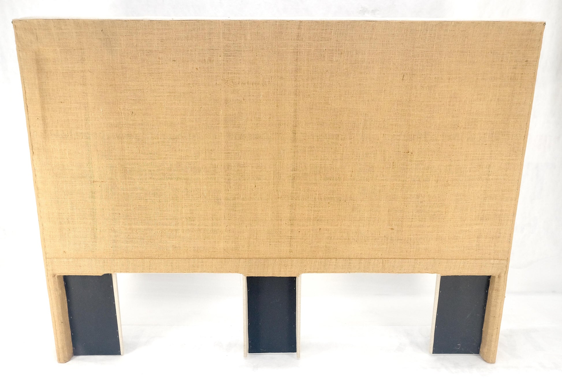 EstablishedLines Custom Tufted Linen Oatmeal Beige Wing Headboard King Size Bed Mint